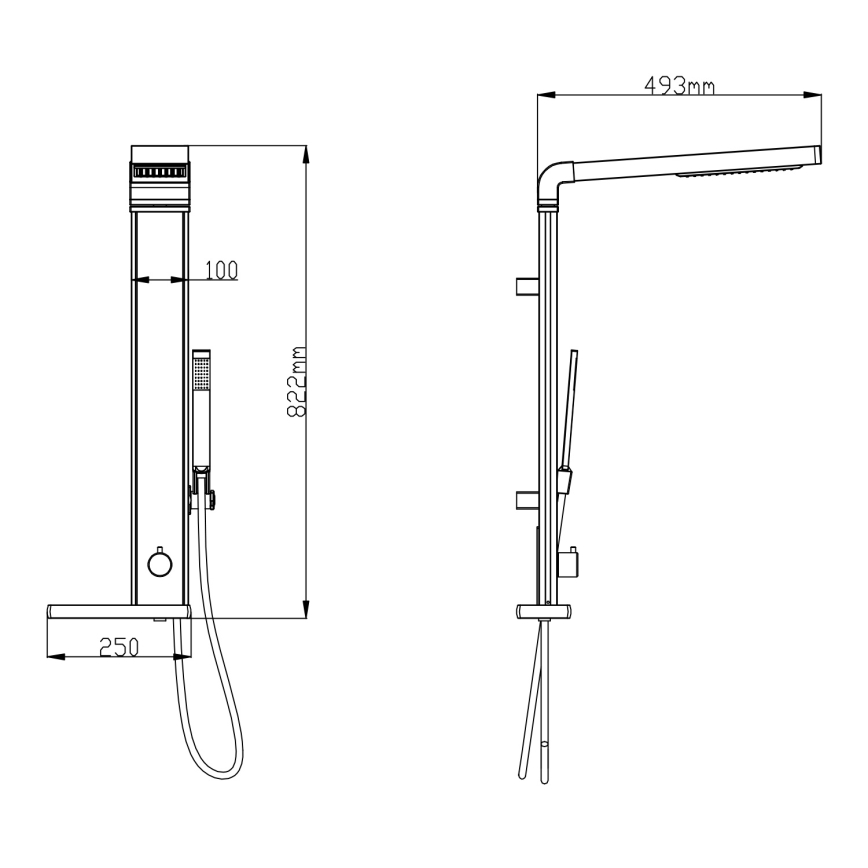 Aqualine - Set de ducha ROME en cromo brillante