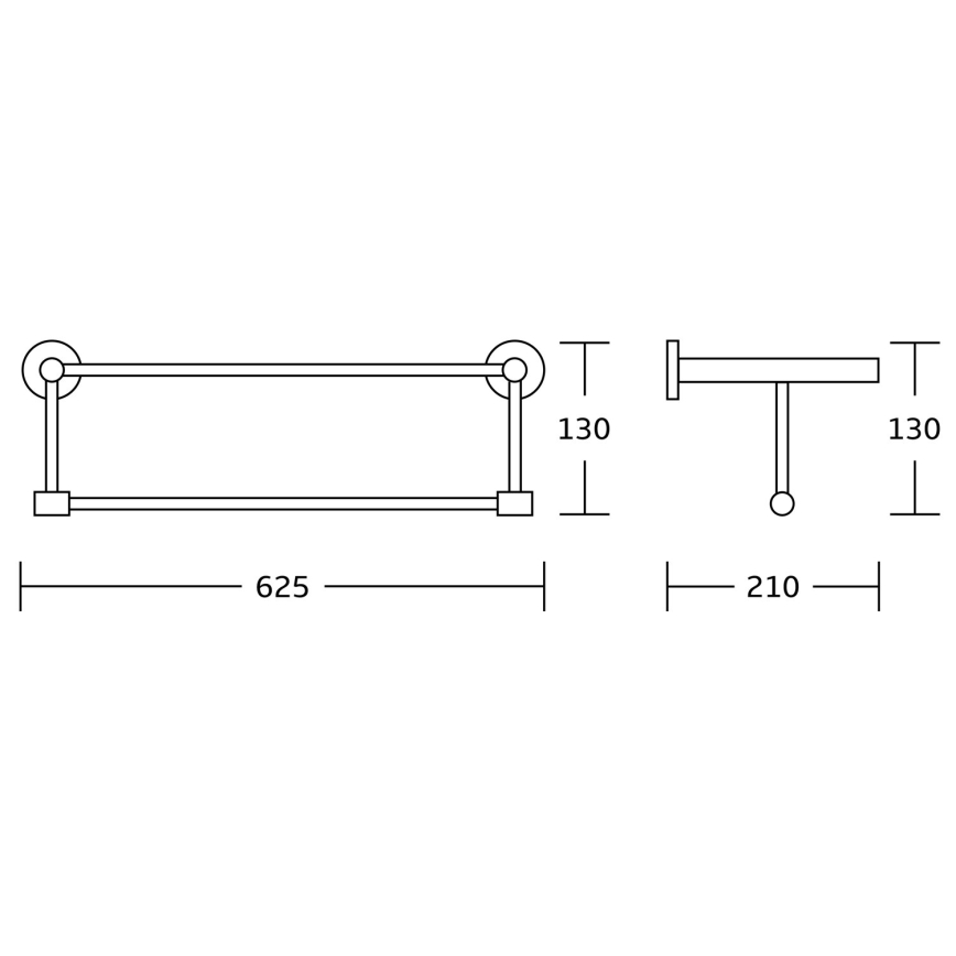 Aqualine - Toallero de pared SAMBA 21x62,5 cm cromo brillante