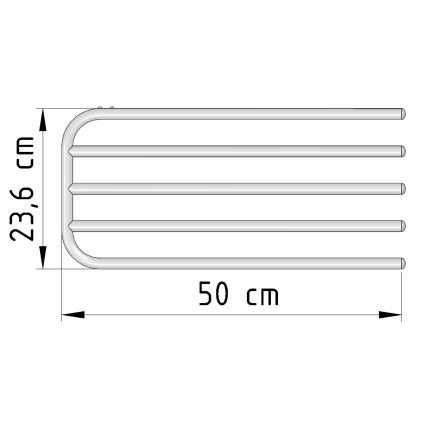 Aqualine - Toallero para elemento calefactor 50 cm blanco