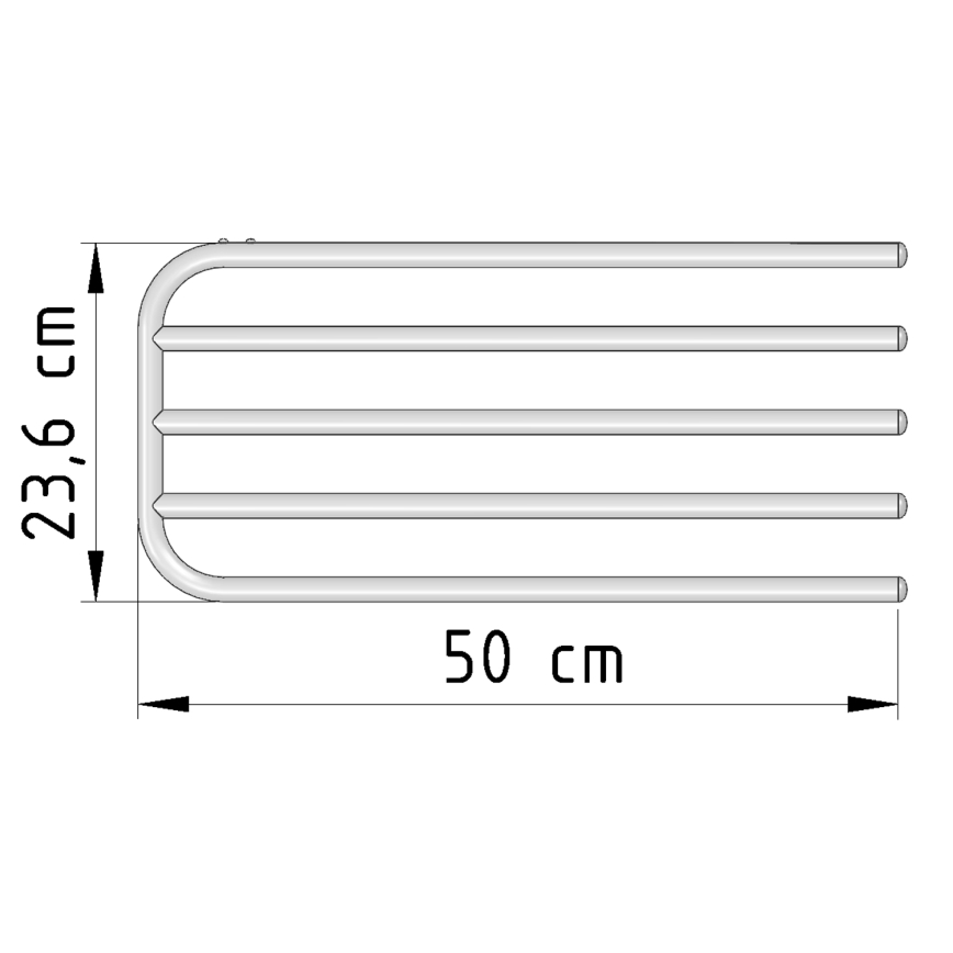 Aqualine - Toallero para elemento calefactor 50 cm blanco