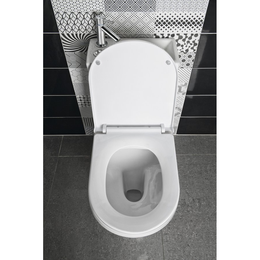 Aqualine - WC combinado con lavabo HYGIE cerámica/blanco