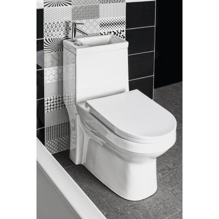 Aqualine - WC combinado con lavabo HYGIE cerámica/blanco
