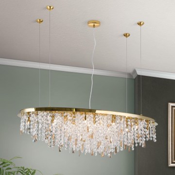 Araña de cristal CRYSTALRIVER 21xG9/40W/230V dorado