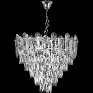 Araña LED con cadena 9xE27/60W/230V + 6xLED/6W, diámetro 50 cm, cromado brillante