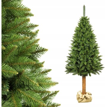Árbol de Navidad con tronco, 220 cm, abeto