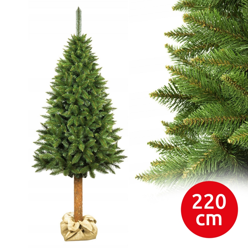 Árbol de Navidad con tronco, 220 cm, abeto