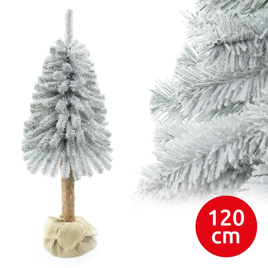 Árbol de Navidad en un tronco NATURAL WITH SNOW 120 cm abeto