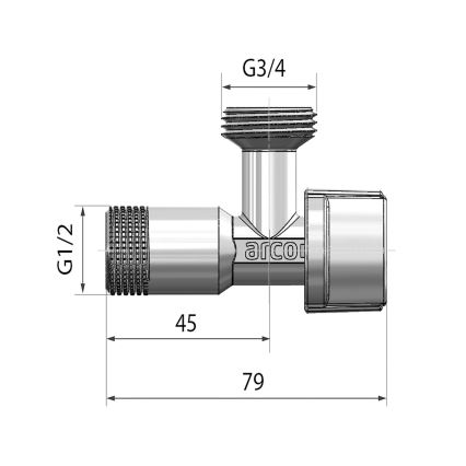 Arco - Válvula para lavadora, cromo brillante