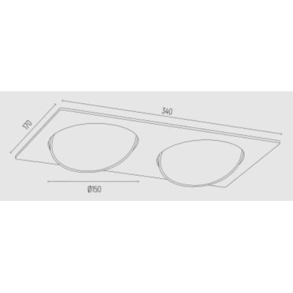 Argon 1046 - Lámpara empotrada OLIMP 2xGU10-AR111/12W/230V blanco