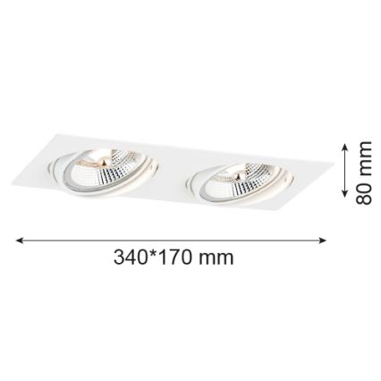 Argon 1046 - Lámpara empotrada OLIMP 2xGU10-AR111/12W/230V blanco