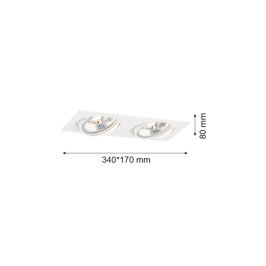 Argon 1046 - Lámpara empotrada OLIMP 2xGU10-AR111/12W/230V blanco
