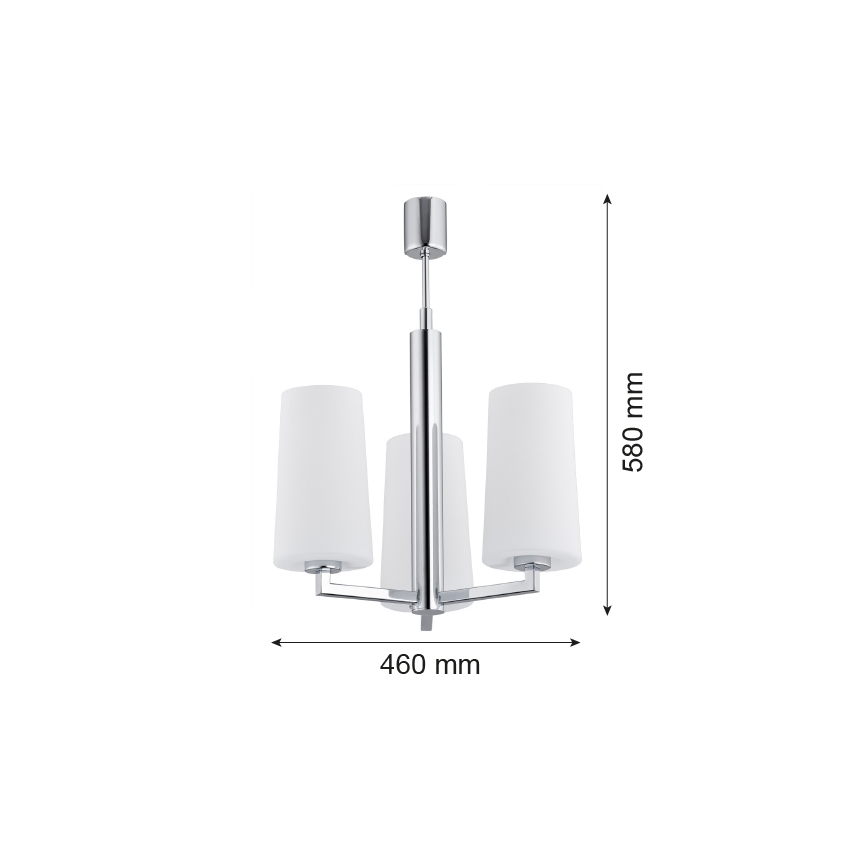 Argon 1224 - Lámpara colgante CAMELOT 3xE27/15W/230V cromo brillante