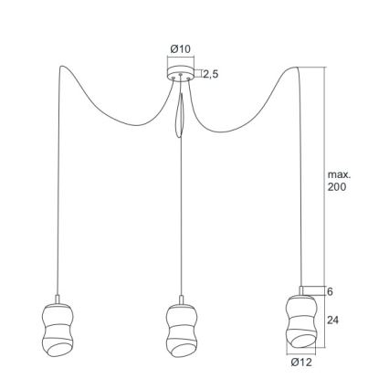 Argon 1357 - Lámpara LED colgante GARDA 3xLED/5W/230V