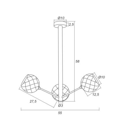 Argon 1358 - Lámpara colgante LED BELLUNO 3xLED/5W/230V
