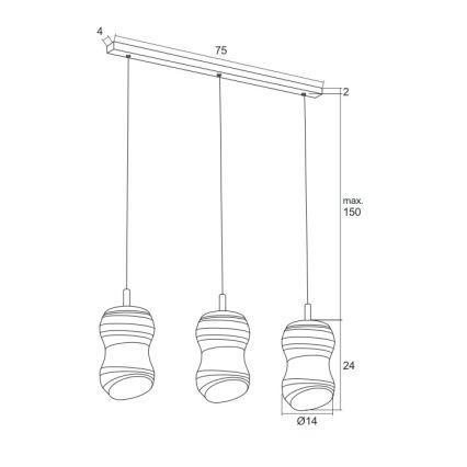 Argon 1366 - Lámpara LED colgante COMO 3xLED/5W/230V