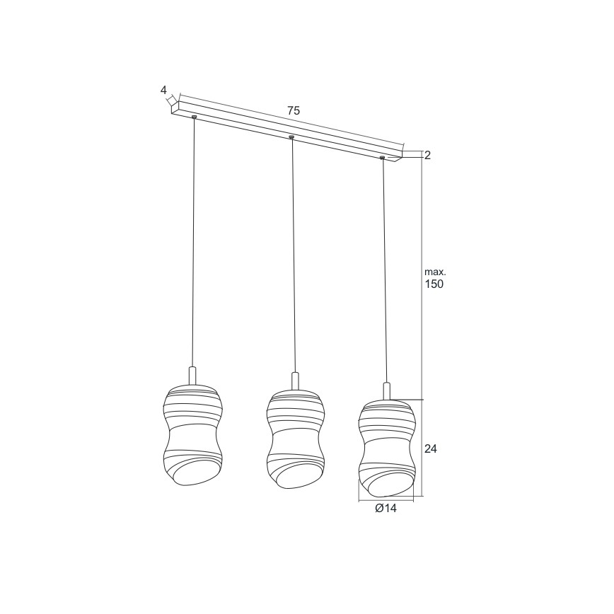 Argon 1366 - Lámpara LED colgante COMO 3xLED/5W/230V