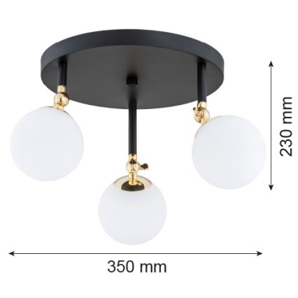 Argon 1436 - Lámpara de techo de montaje en superficie para baño LATINA 3xE14/40W/230V IP44