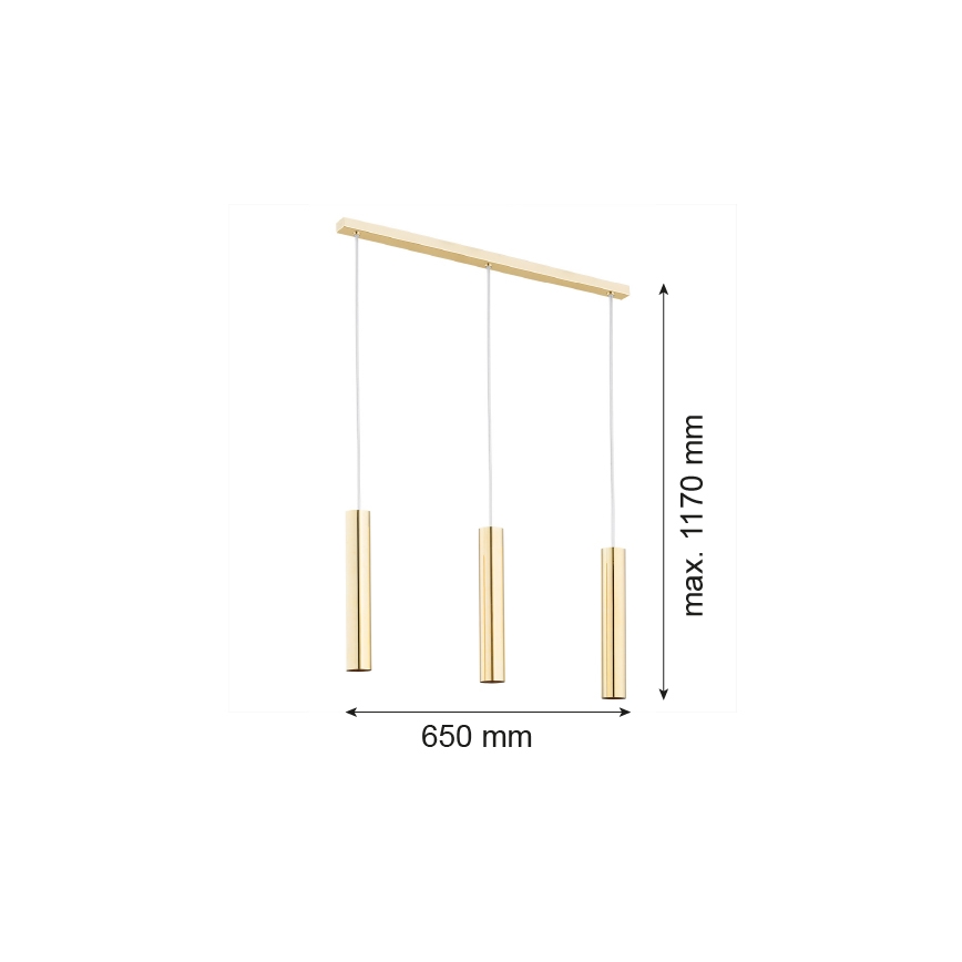 Argon 1443 - Lámpara colgante GOMERA 3xGU10/5W/230V latón