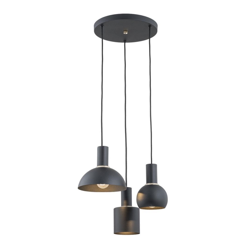 Argon 1472 - Lámpara colgante SINES 3xE27/15W/230V negro