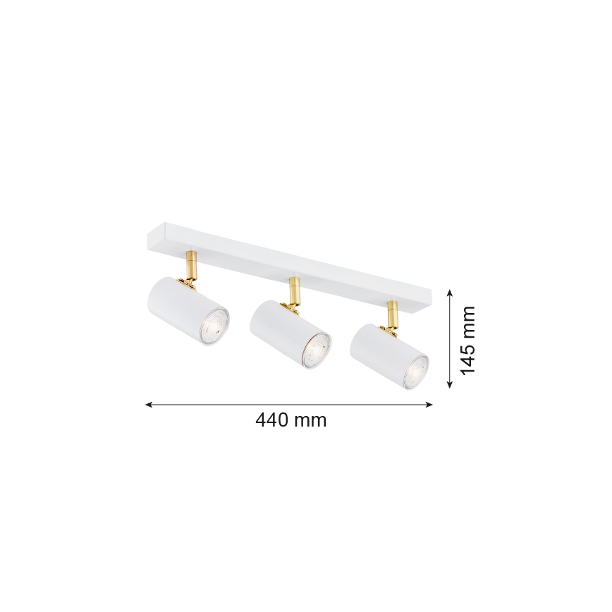 Argon 1475 - Foco LAGOS 3xGU10/5W/230V blanco/dorado