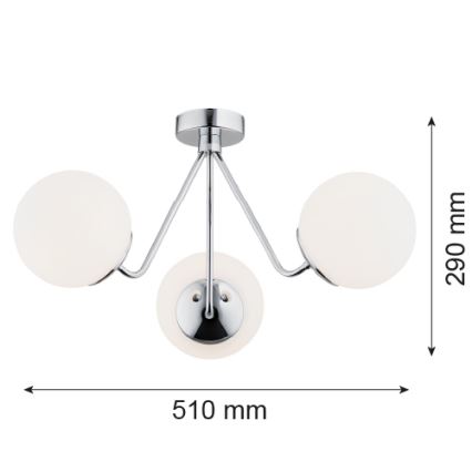 Argon 1477 - Lámpara de araña TOMAR 3xE27/15W/230V cromo brillante