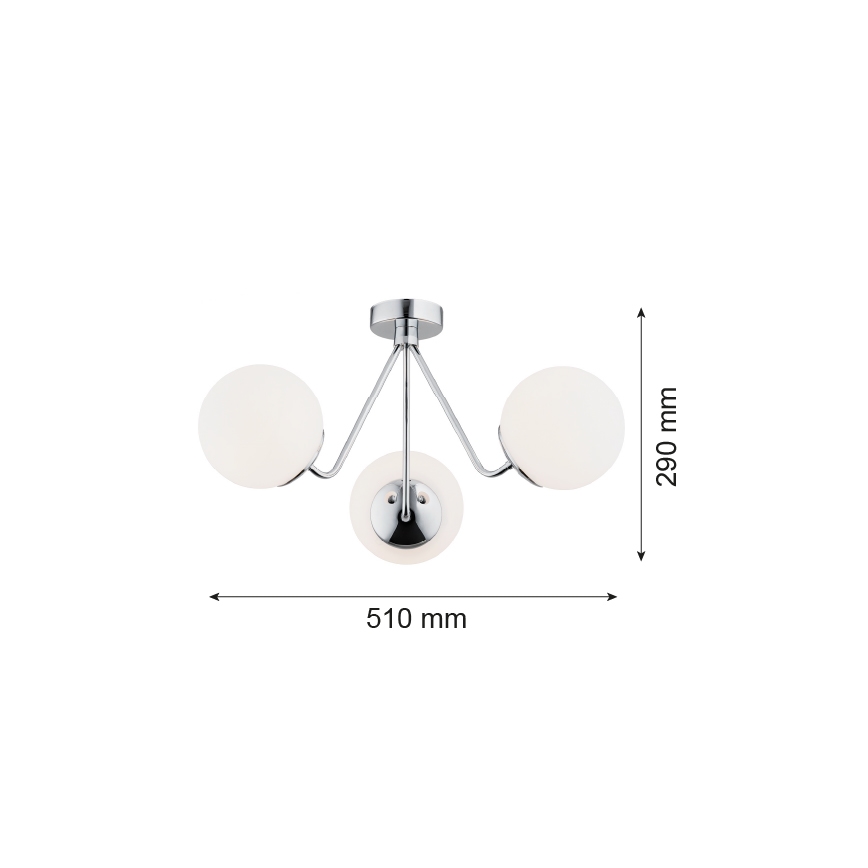 Argon 1477 - Lámpara de araña TOMAR 3xE27/15W/230V cromo brillante