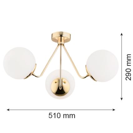 Argon 1481 - Lámpara colgante de luces de superficie TOMAR 3xE27/15W/230V cobre
