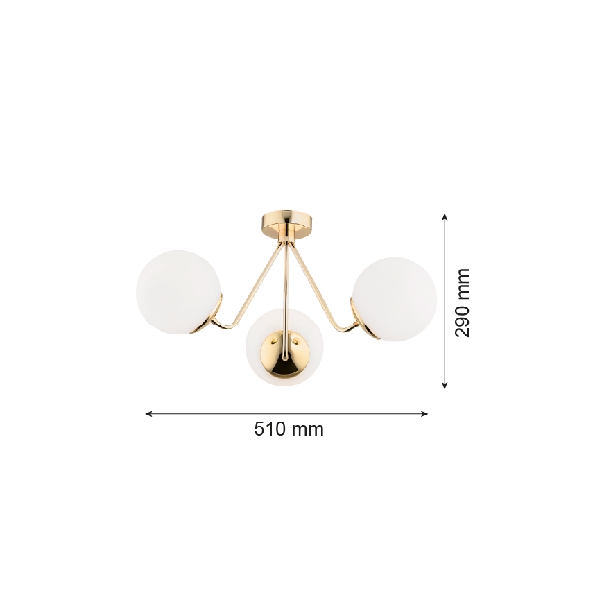 Argon 1481 - Lámpara colgante de luces de superficie TOMAR 3xE27/15W/230V cobre