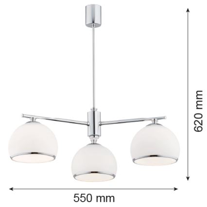 Argon 1487 - Lámpara colgante MARBELLA 3xE27/15W/230V cromo brillante