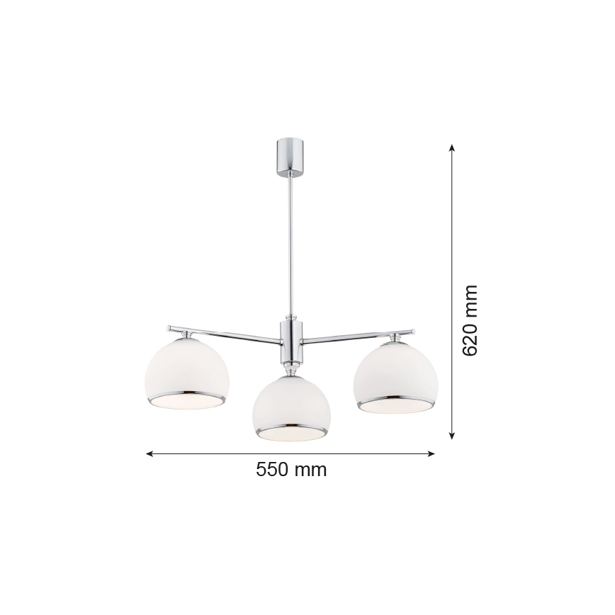 Argon 1487 - Lámpara colgante MARBELLA 3xE27/15W/230V cromo brillante