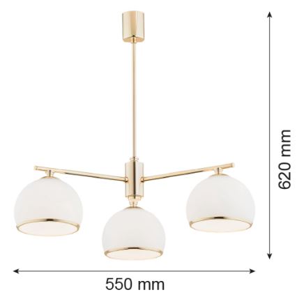 Argon 1488 - Lámpara colgante MARBELLA 3xE27/15W/230V latón