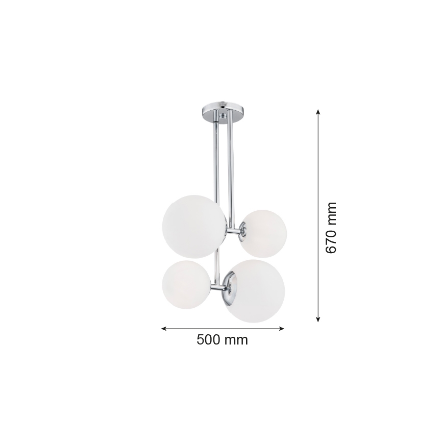 Argon 1646 - Lámpara colgante ASPEN 4xE27/15W/230V cromo brillante
