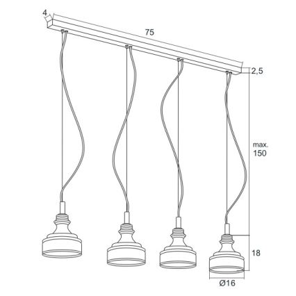 Argon 1650 - Lámpara LED colgante TULUZA 4xLED/5W/230V