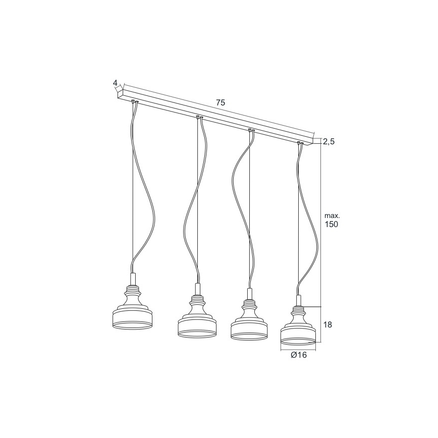Argon 1650 - Lámpara LED colgante TULUZA 4xLED/5W/230V