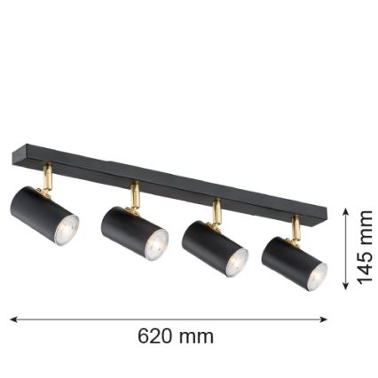 Argon 1690 - Foco LAGOS 4xGU10/5W/230V negro/cobre