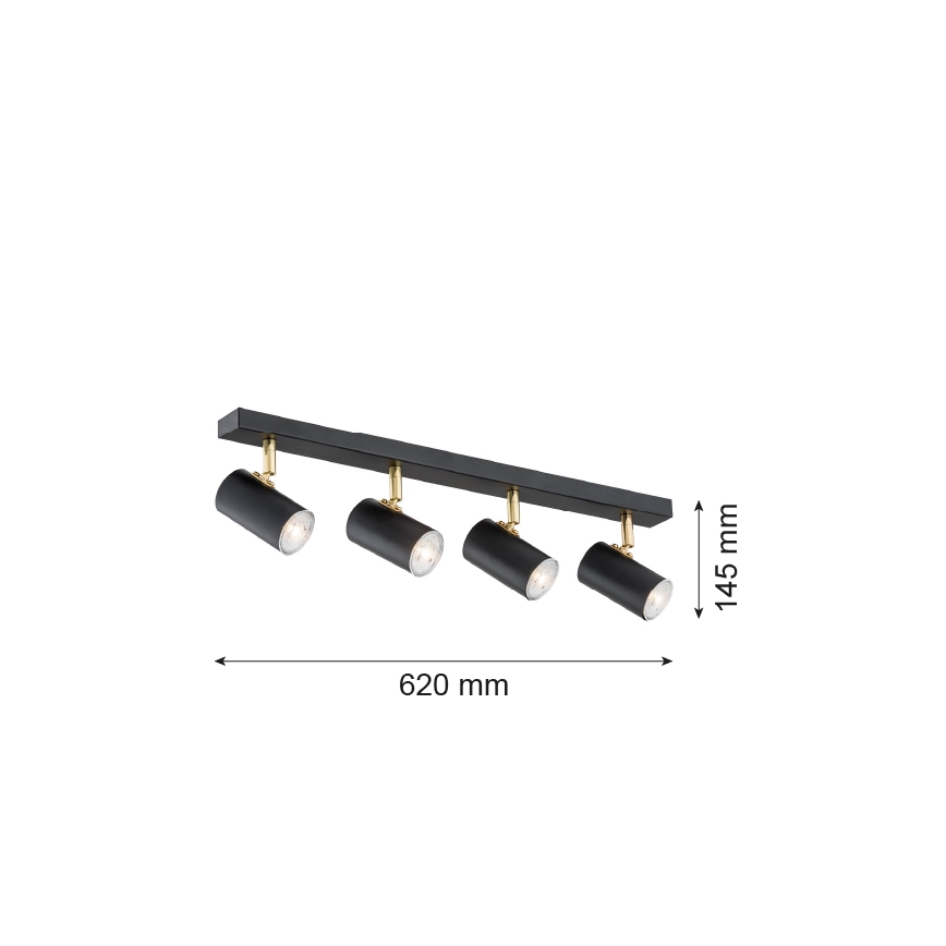 Argon 1690 - Foco LAGOS 4xGU10/5W/230V negro/cobre