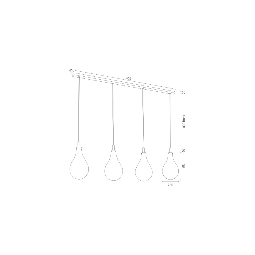 Argon 1741 - Lámpara colgante OAKLAND 4xG9/6W/230V