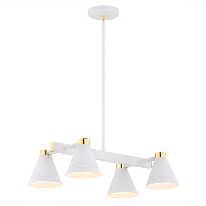 Argon 1773 - Lámpara colgante AVALONE 4xE27/15W/230V blanco/dorado