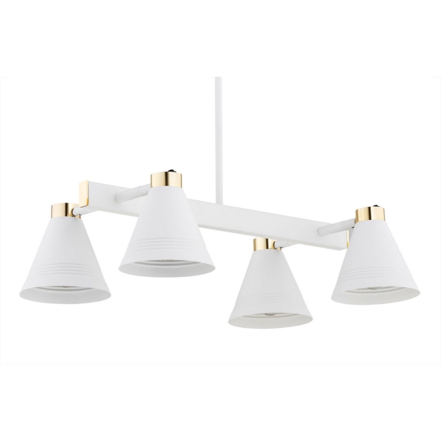 Argon 1773 - Lámpara colgante AVALONE 4xE27/15W/230V blanco/dorado