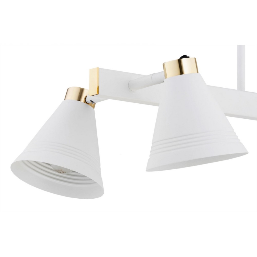 Argon 1773 - Lámpara colgante AVALONE 4xE27/15W/230V blanco/dorado