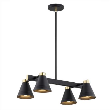 Argon 1774 - Lámpara colgante AVALONE 4xE27/15W/230V negro/dorado
