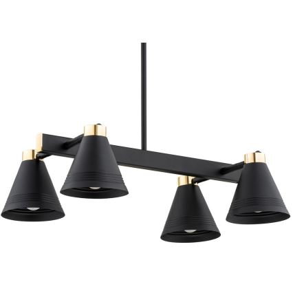 Argon 1774 - Lámpara colgante AVALONE 4xE27/15W/230V negro/dorado