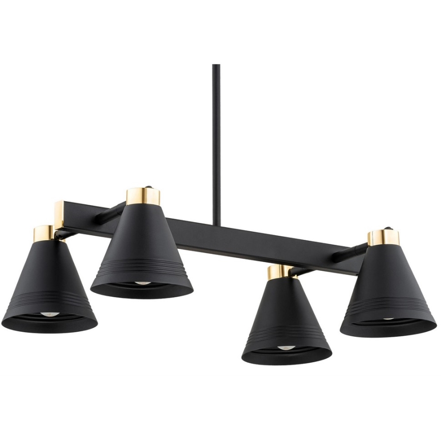 Argon 1774 - Lámpara colgante AVALONE 4xE27/15W/230V negro/dorado
