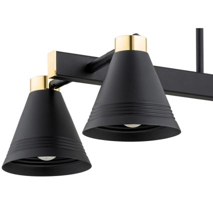 Argon 1774 - Lámpara colgante AVALONE 4xE27/15W/230V negro/dorado