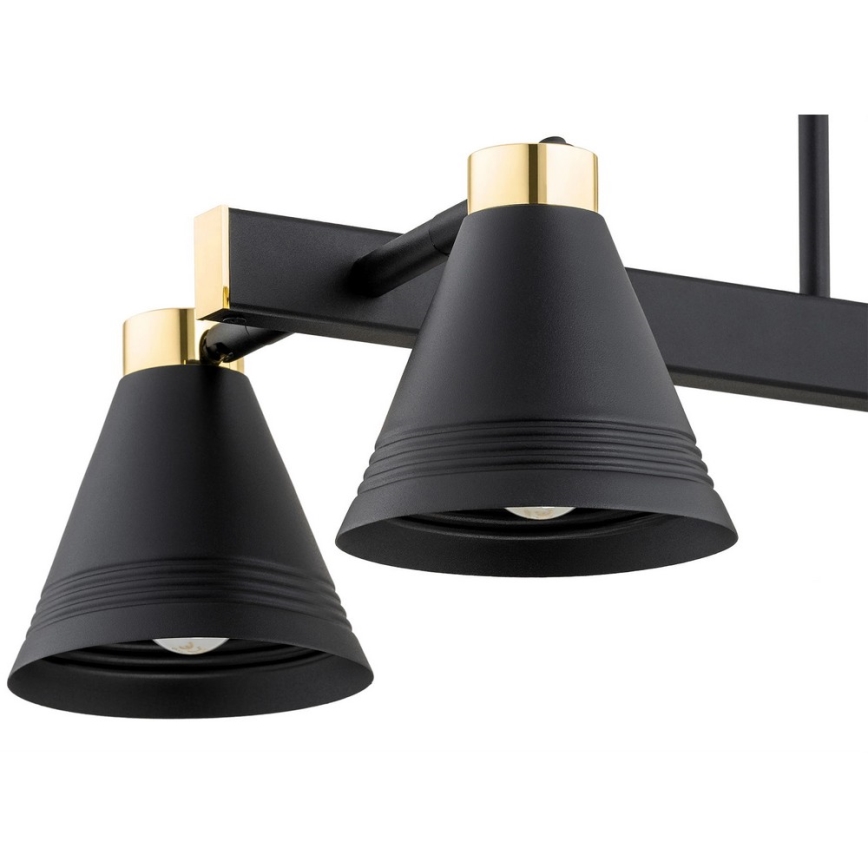 Argon 1774 - Lámpara colgante AVALONE 4xE27/15W/230V negro/dorado