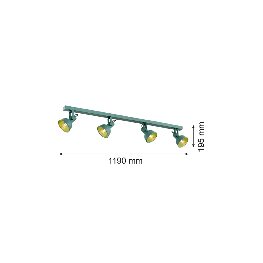 Argon 1819 - Foco LENORA 4xE14/7W/230V verde