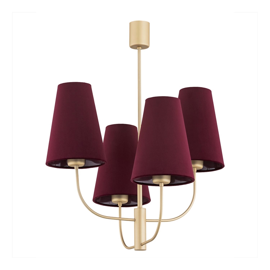 Argon 1827 - Lámpara colgante SAFIANO 4xE27/15W/230V burgundy