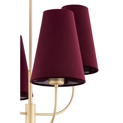 Argon 1827 - Lámpara colgante SAFIANO 4xE27/15W/230V burgundy