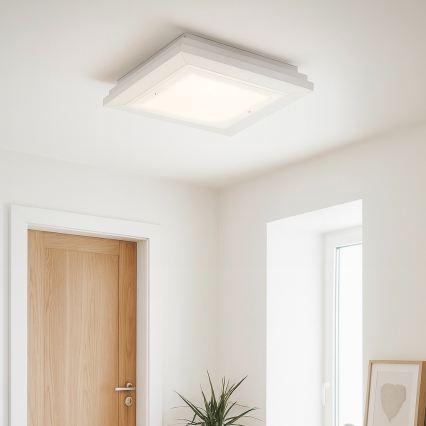 Argon 1865 - Lámpara de techo TABOR 4xE27/15W/230V 42x42 cm blanca