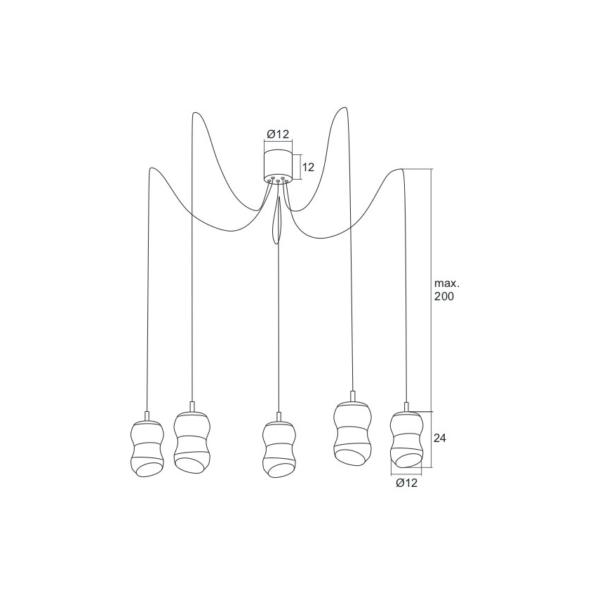 Argon 2073 - Lámpara LED colgante GARDA 5xLED/5W/230V